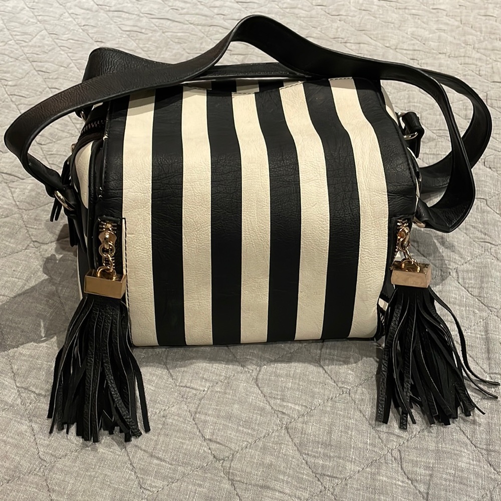 Black and White Melie Bianco Shoulder Bag
